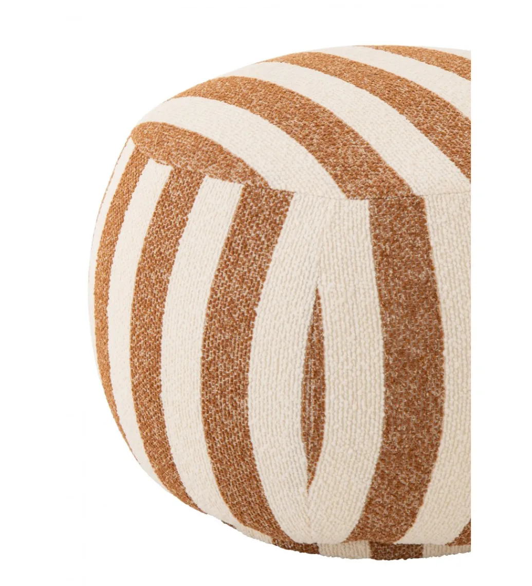 Pufa STRIPED 61 cm białokarmelowy*J-Line Best
