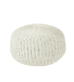 Pufa STRIPES 50 cm biała*J-Line Sale
