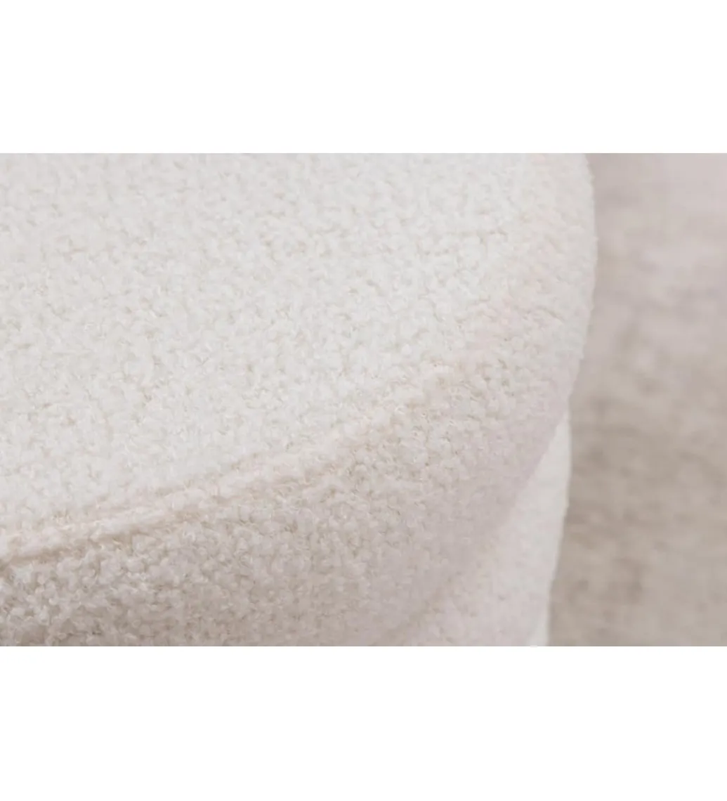 Pufa VOGUE 40 cm z schowkiem boucle biała*Invicta Interior