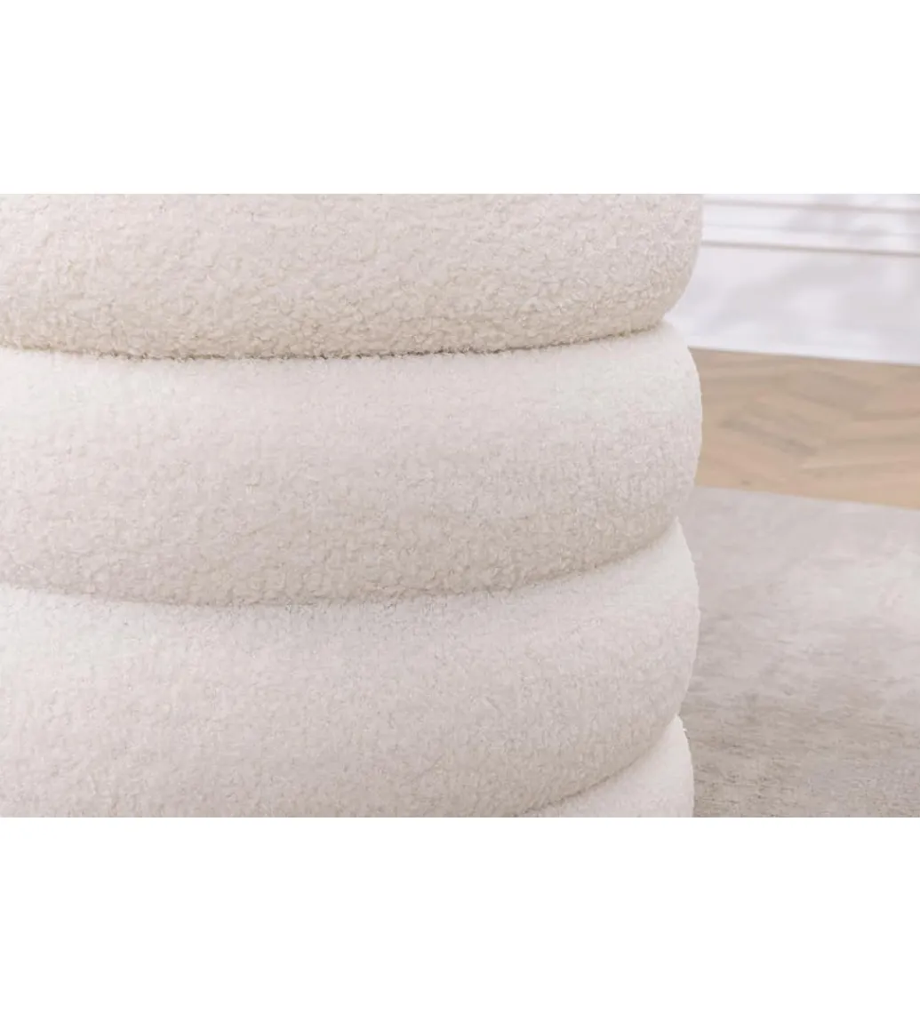 Pufa VOGUE 40 cm z schowkiem boucle biała*Invicta Interior
