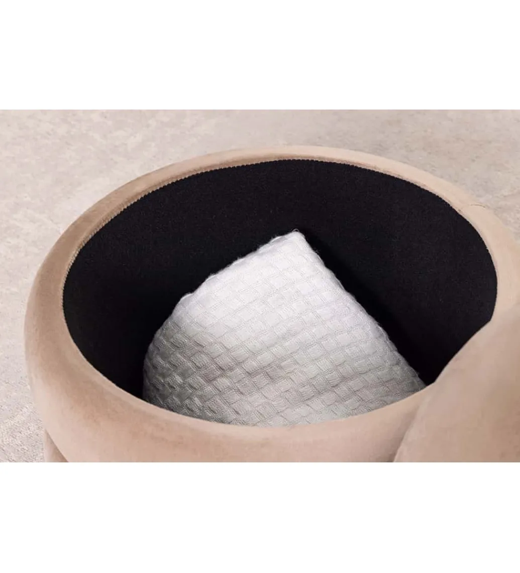 Pufa VOGUE 40 cm z schowkiem welwet champagne greige*Invicta Interior - przedsprzedaż New
