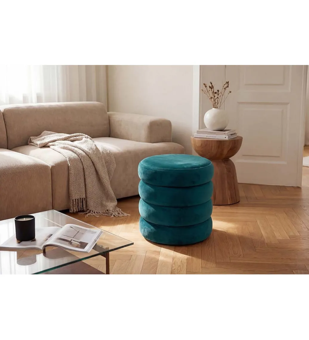 Pufa VOGUE 40 cm z schowkiem welwet zielony*Invicta Interior Clearance