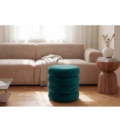 Pufa VOGUE 40 cm z schowkiem welwet zielony*Invicta Interior Clearance
