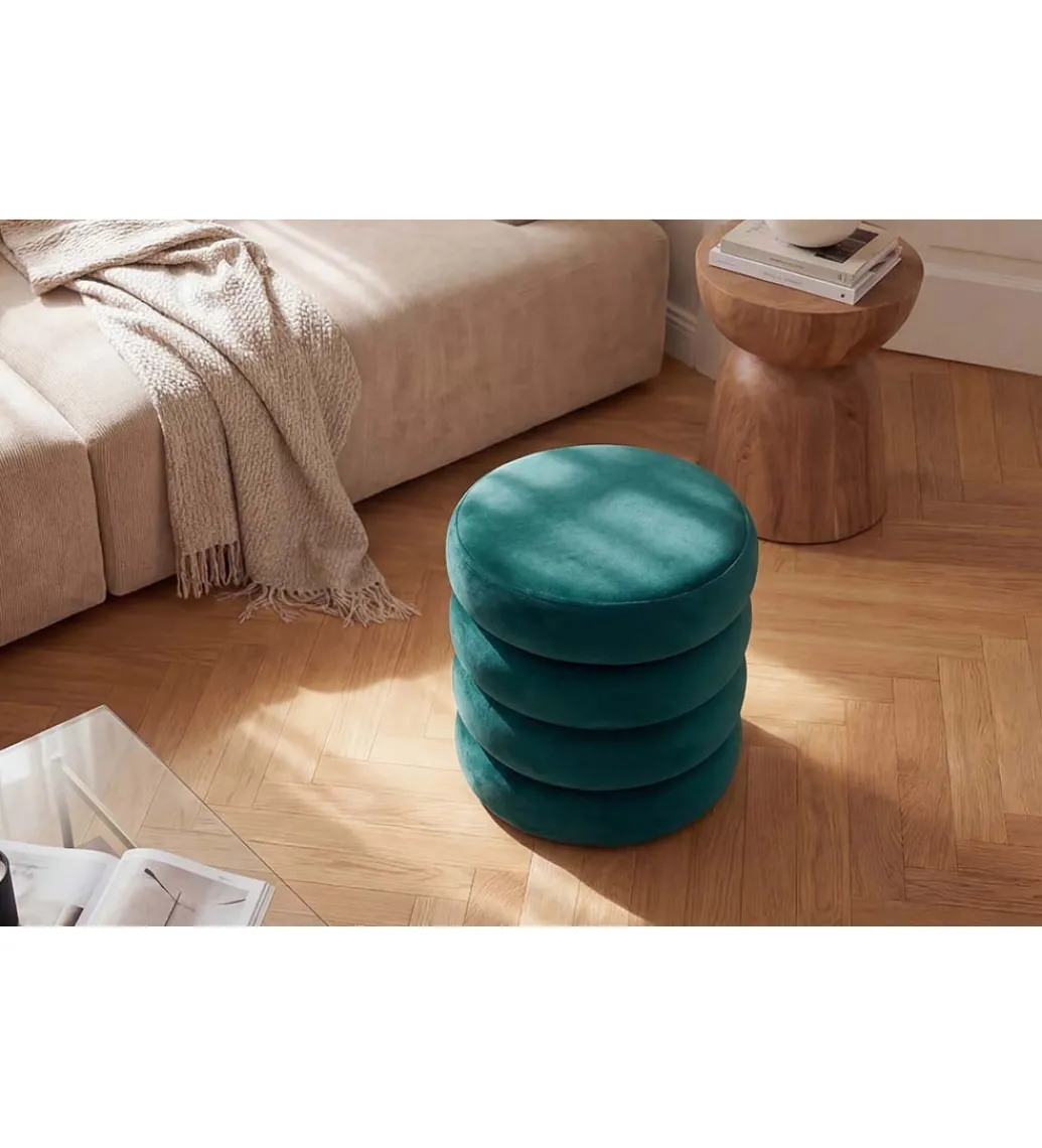 Pufa VOGUE 40 cm z schowkiem welwet zielony*Invicta Interior Clearance