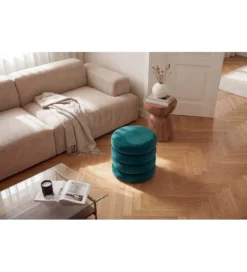 Pufa VOGUE 40 cm z schowkiem welwet zielony*Invicta Interior Clearance