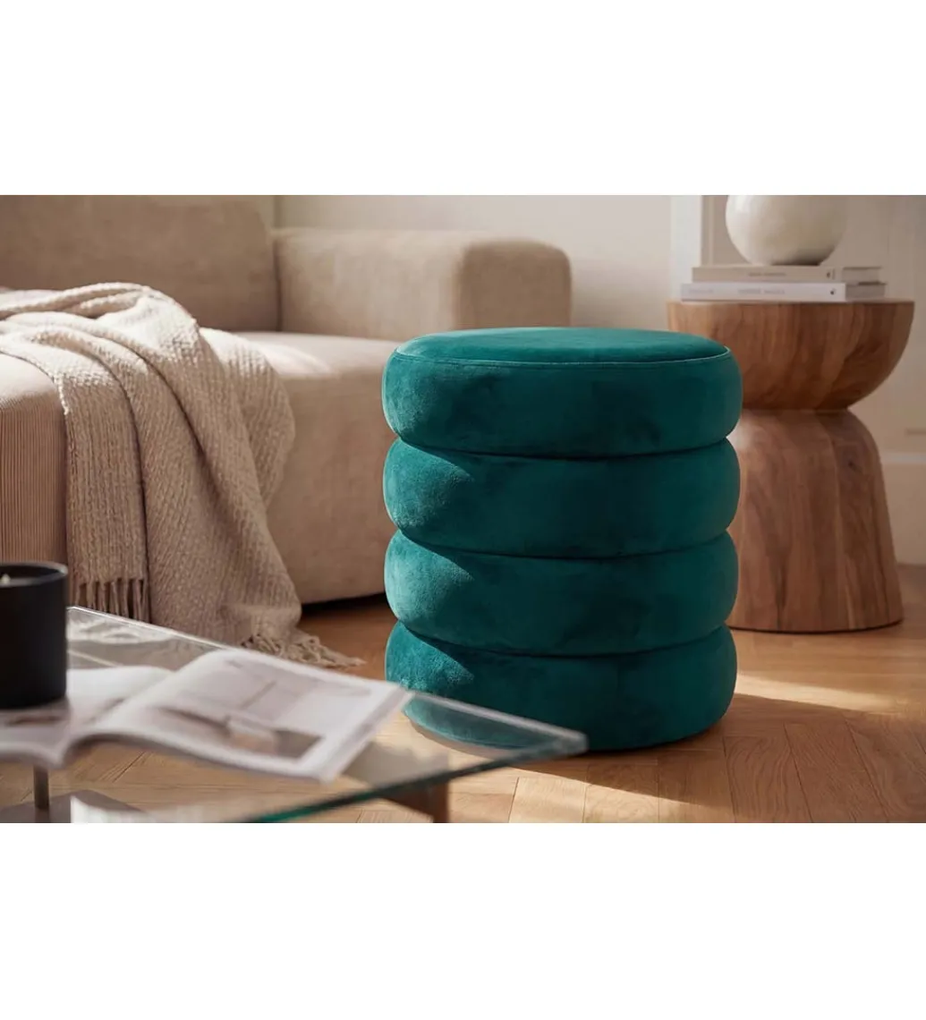 Pufa VOGUE 40 cm z schowkiem welwet zielony*Invicta Interior Clearance