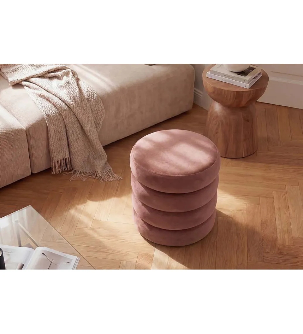 Pufa VOGUE 40 cm z schowkiem welwet różowa*Invicta Interior Clearance