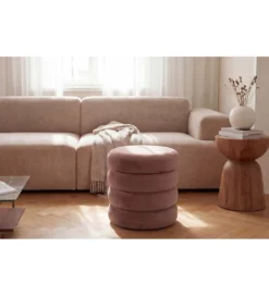 Pufa VOGUE 40 cm z schowkiem welwet różowa*Invicta Interior Clearance