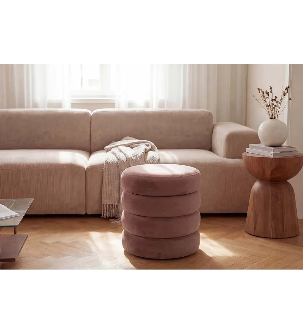 Pufa VOGUE 40 cm z schowkiem welwet różowa*Invicta Interior Clearance