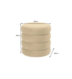 Pufa VOGUE 40 cm z schowkiem welwet musztardowa*Invicta Interior