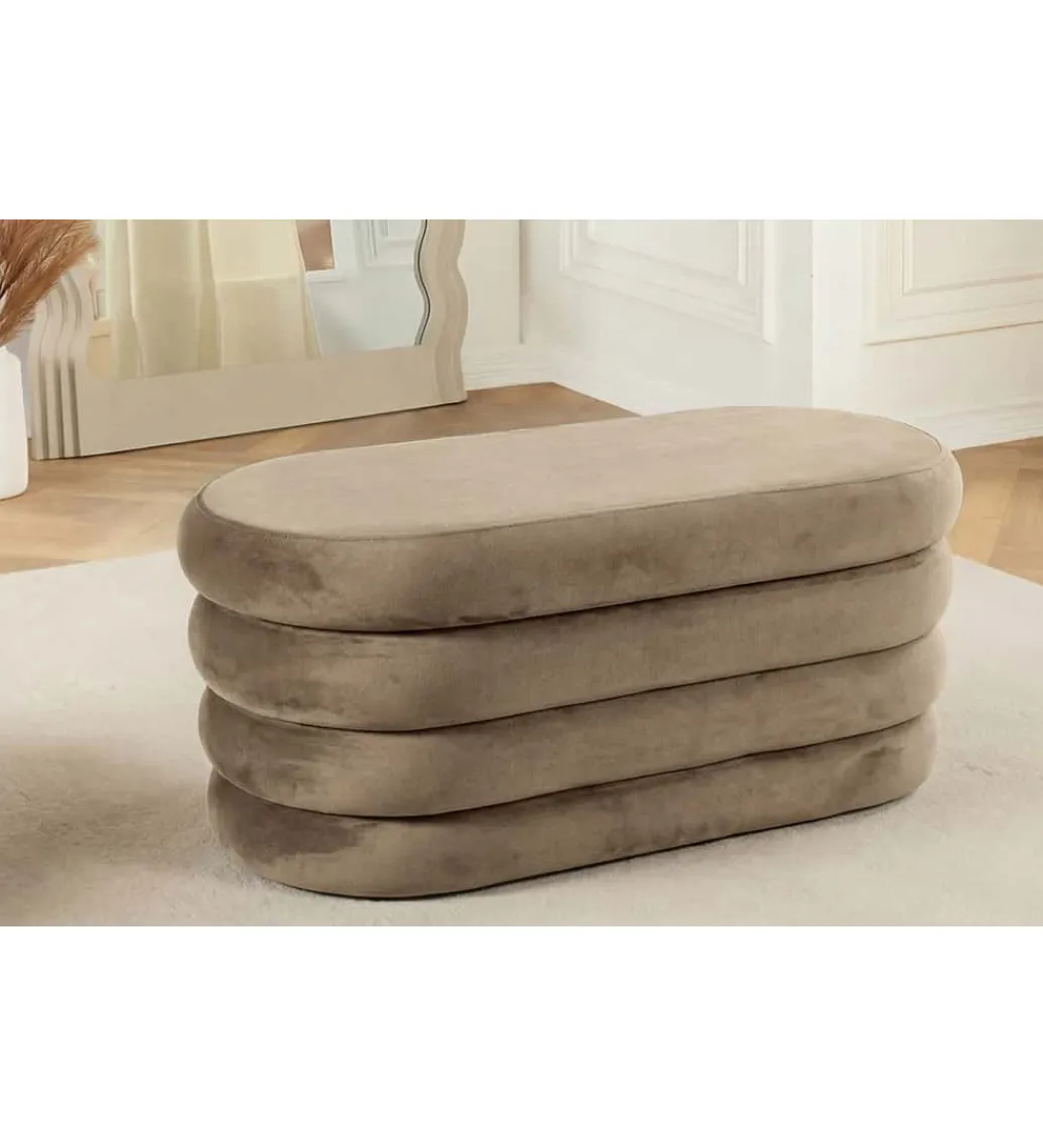 Pufa VOGUE 85 cm z schowkiem welwet champagne*Invicta Interior Online