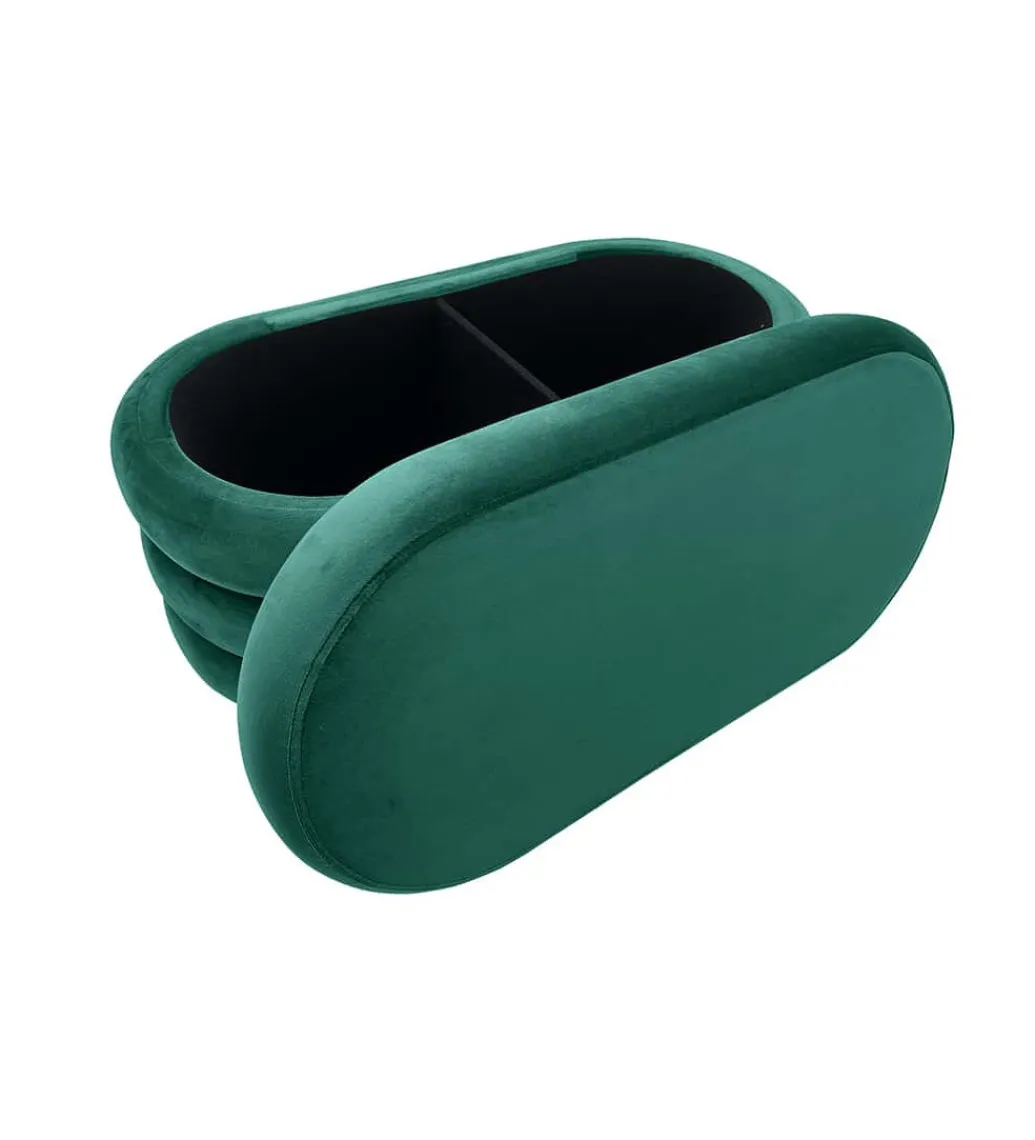 Pufa VOGUE 85 cm z schowkiem welwet zielony*Invicta Interior Outlet