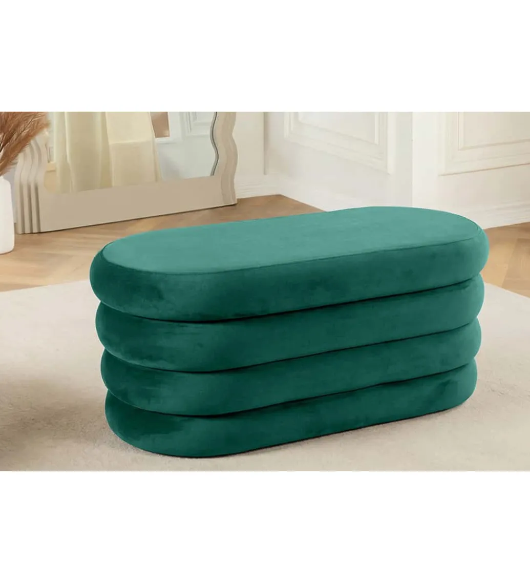 Pufa VOGUE 85 cm z schowkiem welwet zielony*Invicta Interior Outlet