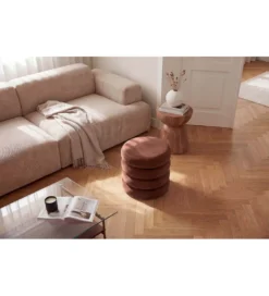 Pufa VOGUE 40 cm z schowkiem welwet brązowy miedziany*Invicta Interior
