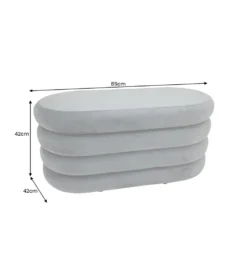 Pufa VOGUE 85 cm z schowkiem welwet szara*Invicta Interior Clearance