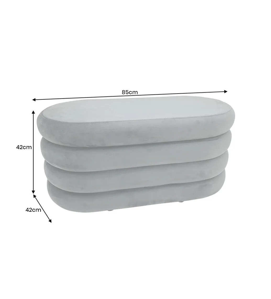 Pufa VOGUE 85 cm z schowkiem welwet szara*Invicta Interior Clearance