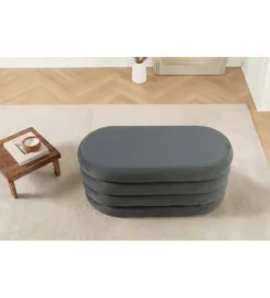 Pufa VOGUE 85 cm z schowkiem welwet szara*Invicta Interior Clearance