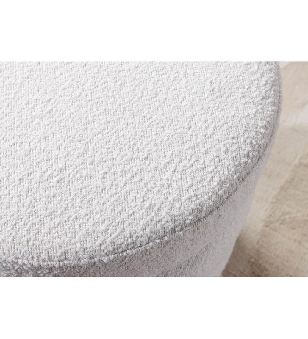 Pufa VOQUE 50 cm z pojemnikiem Bouclé kremowo biała*Invicta Interior