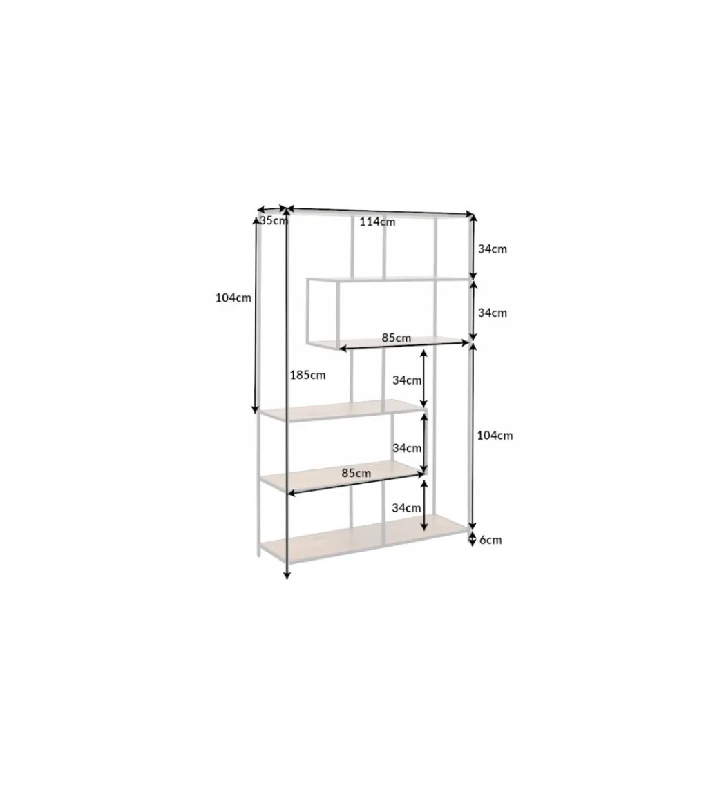Regał ALPERA 114 cm w optyce dębu*Invicta Interior Best