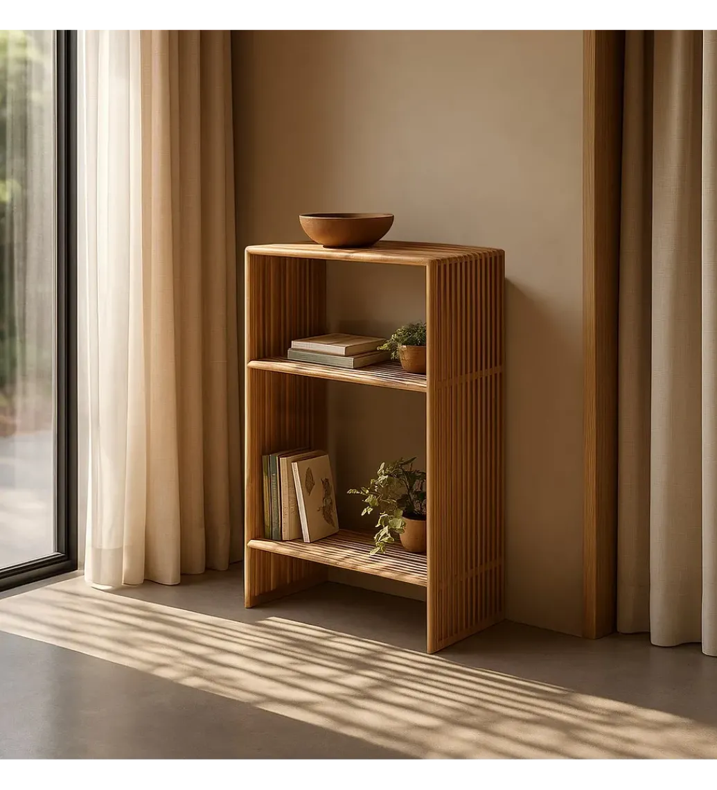 Regał BELLAMONTE 86 cm drewno teak naturalny*Zona-Design Best