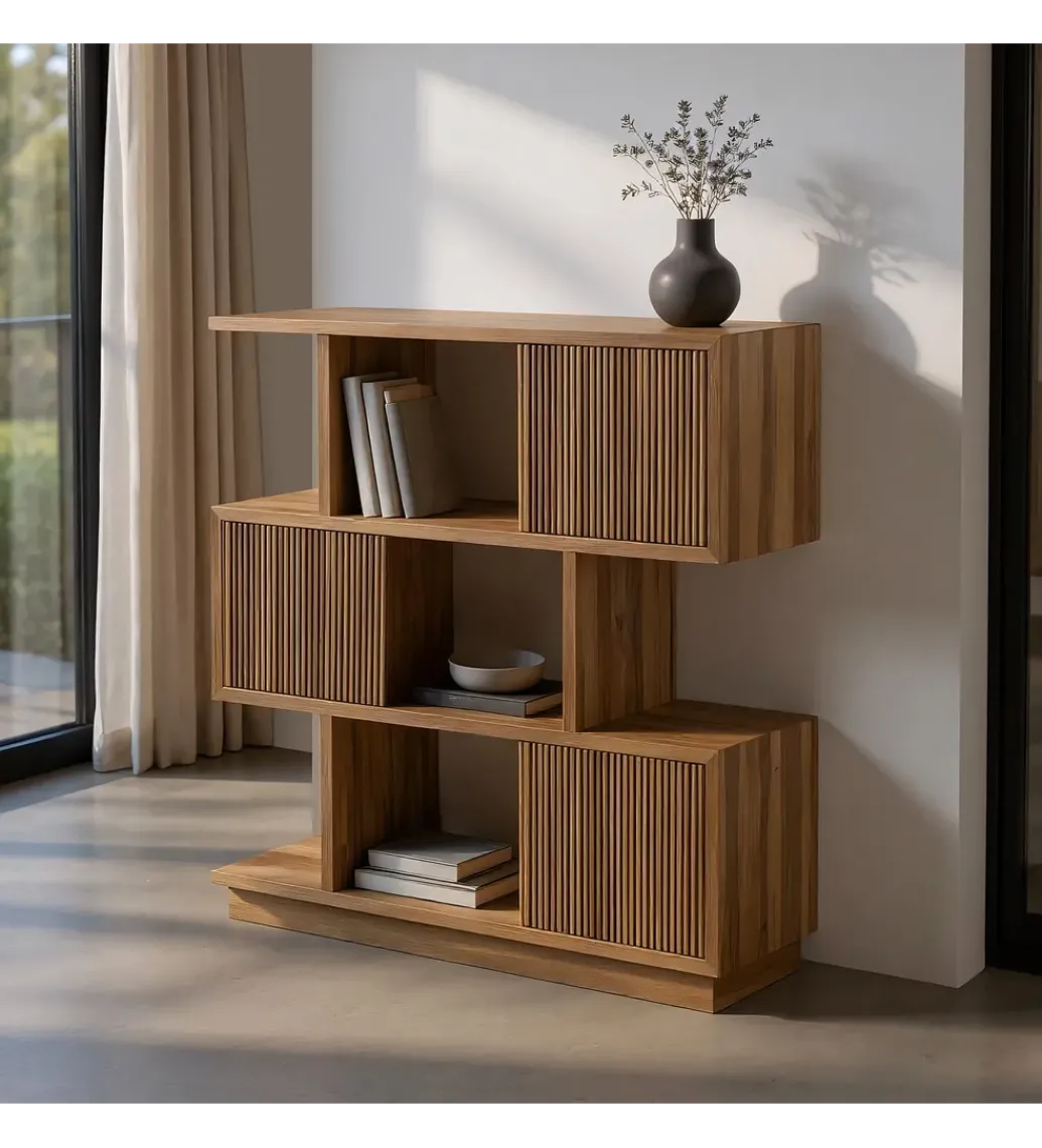 Regał BELLAMONTE 116 cm drewno teak naturalny*Zona-Design Discount