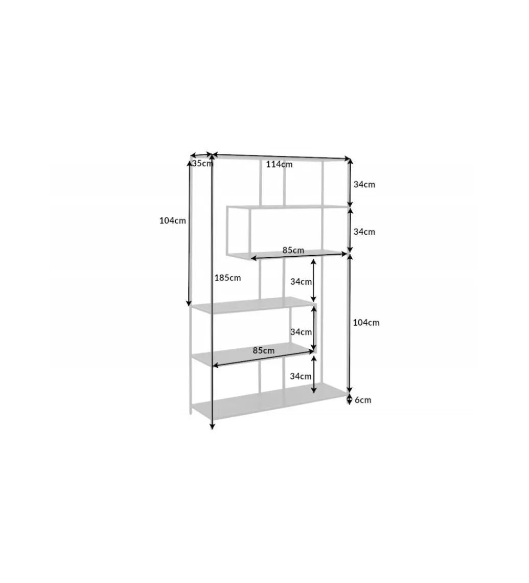 Regał FONTERA 114 cm czarny*Invicta Interior Clearance