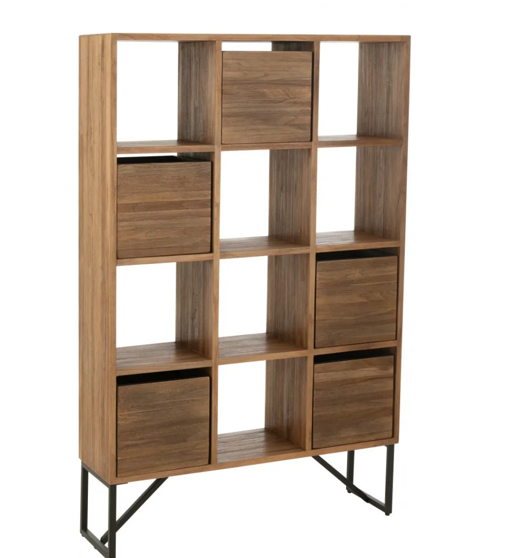 Regał GRACKY drewno teak naturalny*J-Line Clearance