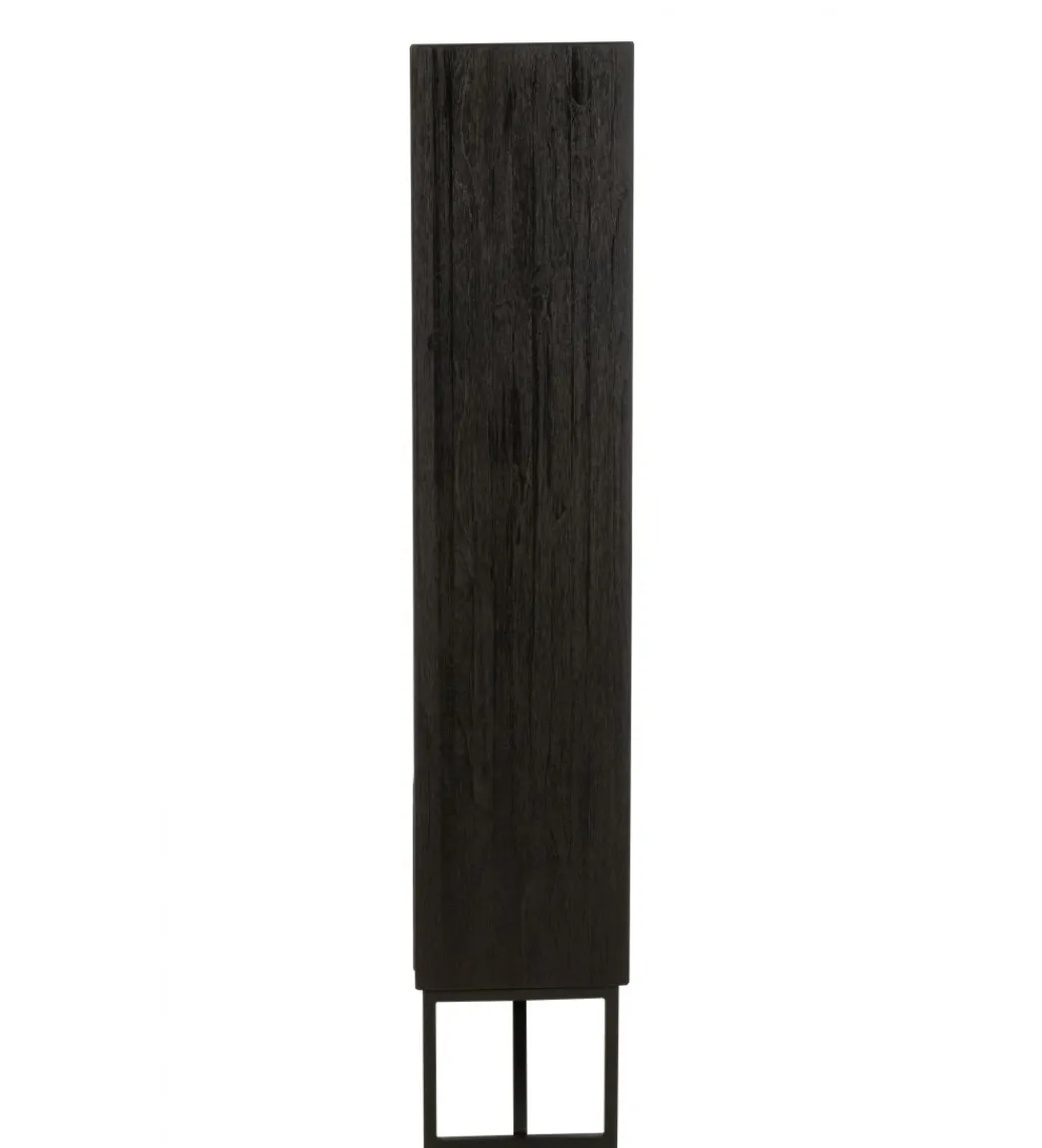 Regał HERTAB 158 cm drewno teak czarny*J-Line Online