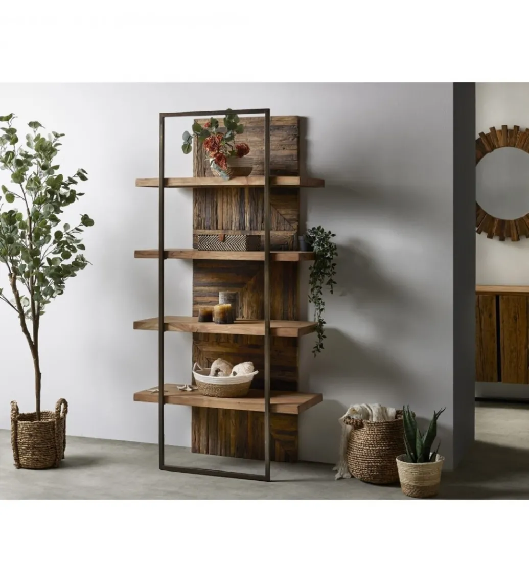 Regał LACERTA 90 cm drewno akacja*Imeri Outlet