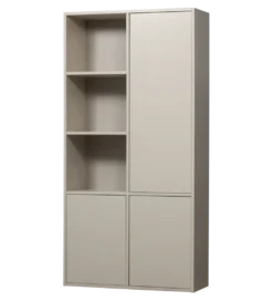 Regał MEGGY 108 cm drewno sosny szary prawostronny*WOOOD