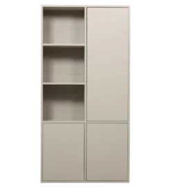 Regał MEGGY 108 cm drewno sosny szary prawostronny*WOOOD