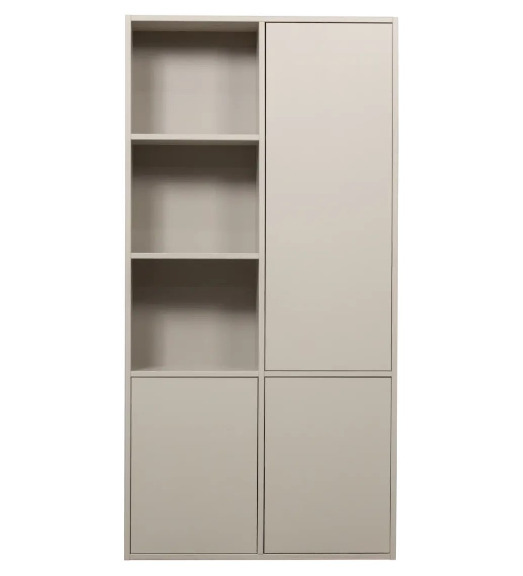 Regał MEGGY 108 cm drewno sosny szary prawostronny*WOOOD