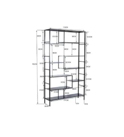 Regał metalowy Loft 195 cm x 115 cm czarny*KARE Hot