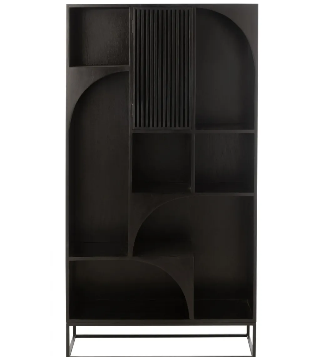 Regał MODE 168 cm drewno mango czarny*J-Line Discount