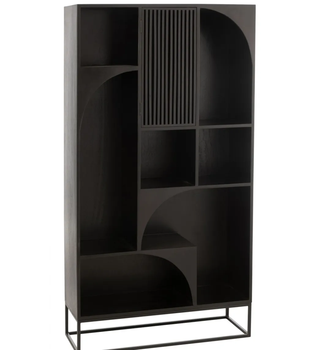 Regał MODE 168 cm drewno mango czarny*J-Line Discount