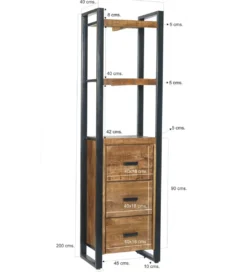 Regał NAIROBI 200 x 55 cm drewno mango*LF-Design Best