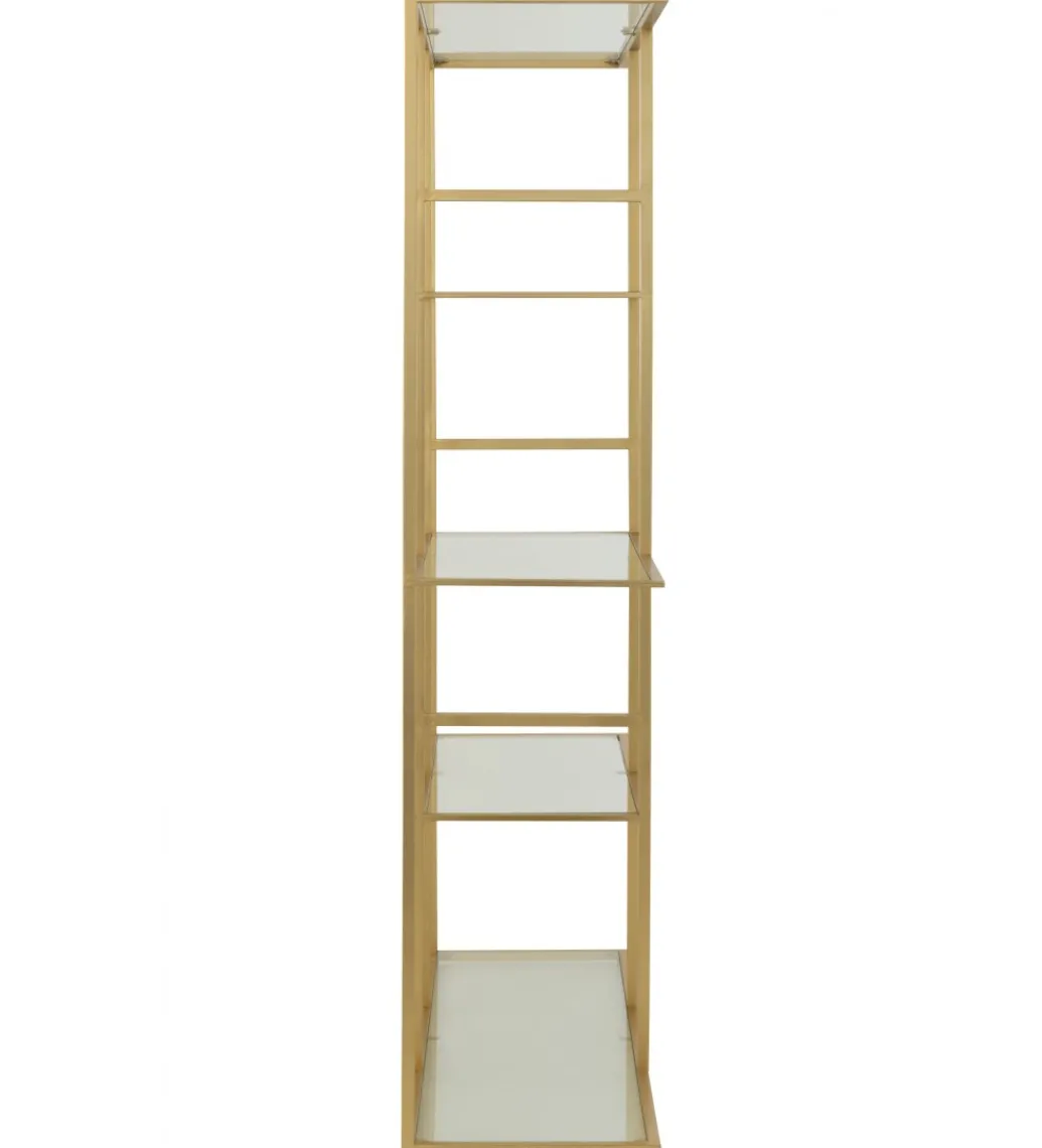Regał RACKYN 180 cm złoty szklany*J-Line Clearance