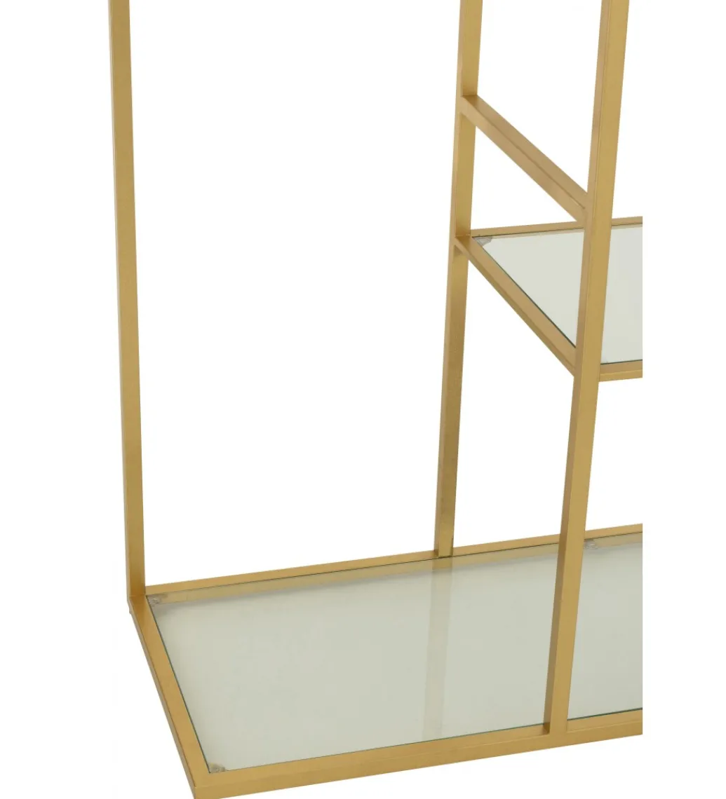 Regał RACKYN 180 cm złoty szklany*J-Line Clearance