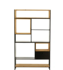 Regał TINA 110 cm x 185 cm drewno jodła czarny*J-Line Hot