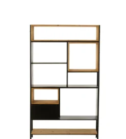 Regał TINA 110 cm x 185 cm drewno jodła czarny*J-Line Hot