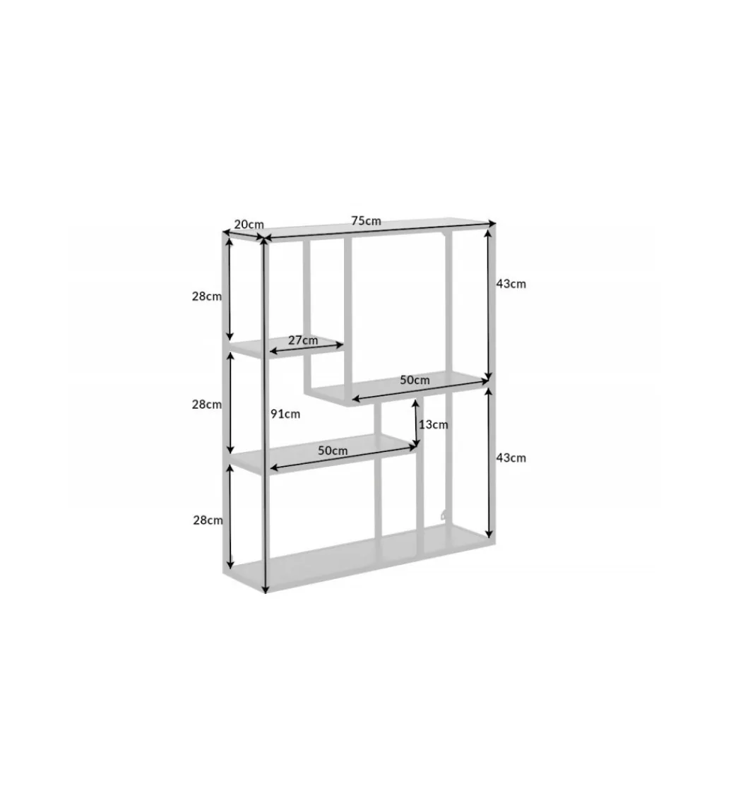 Regał wiszący FONTERA 75 cm czarny*Invicta Interior Discount