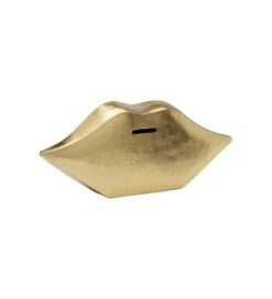 Skarbonka LIPS 13 cm złota*KDesign Best