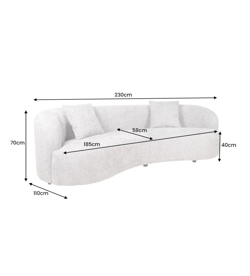 Sofa ATELIER 230 cm 3-osobowa bouclé beżowa*Invicta Interior Hot