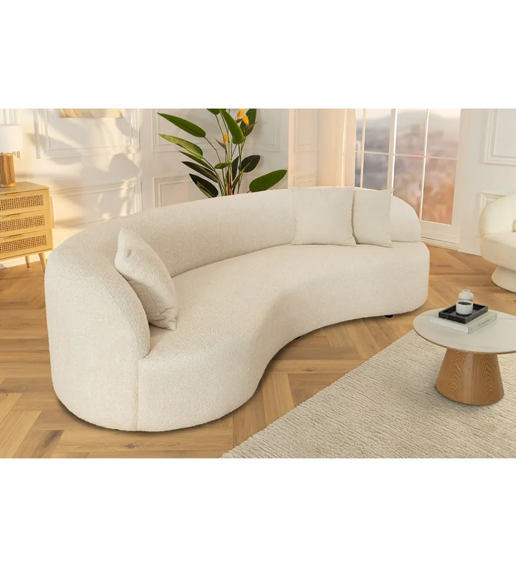 Sofa ATELIER 230 cm 3-osobowa bouclé beżowa*Invicta Interior Hot