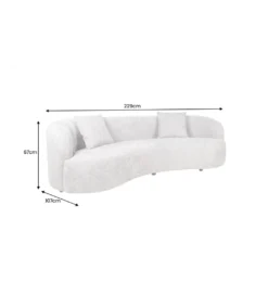 Sofa ATELIER 230 cm 3 osobowa bouclé szary*Invicta Interior Best