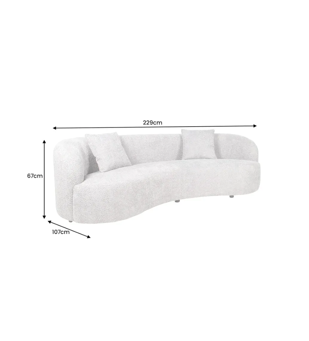 Sofa ATELIER 230 cm 3 osobowa bouclé szary*Invicta Interior Best