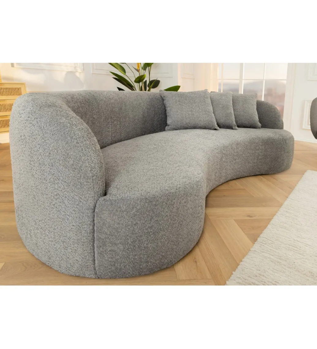 Sofa ATELIER 230 cm 3 osobowa bouclé szary*Invicta Interior Best