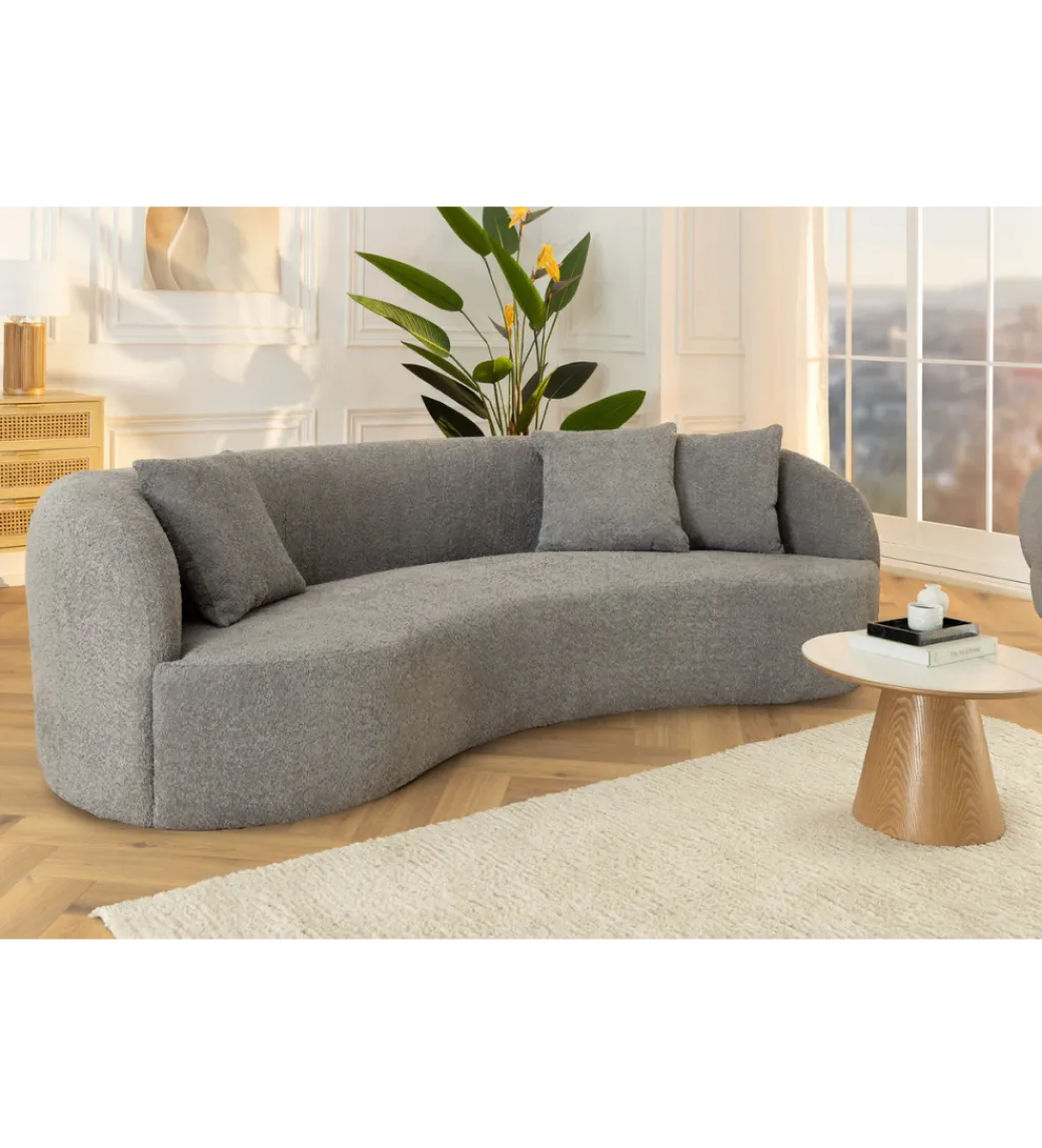 Sofa ATELIER 230 cm 3 osobowa bouclé szary*Invicta Interior Best