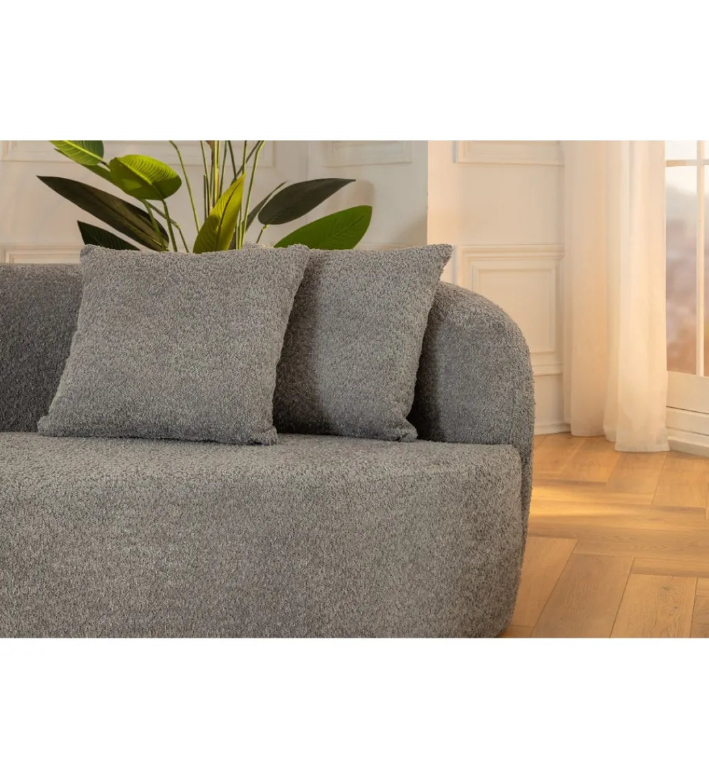 Sofa ATELIER 230 cm 3 osobowa bouclé szary*Invicta Interior Best