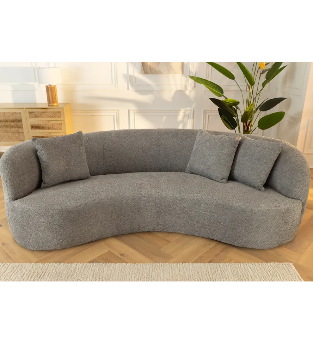 Sofa ATELIER 230 cm 3 osobowa bouclé szary*Invicta Interior Best